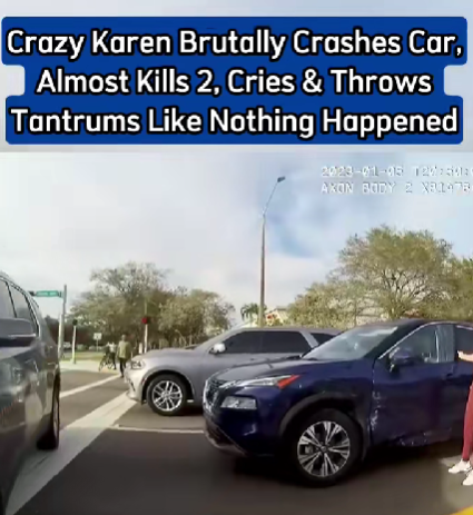 Shocking Footage: Woman Causes Major Crash, Nearly Hits Pedestrians — Then Melts Down at the Scene