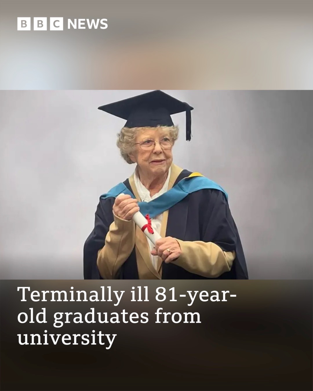 Terminally ill 81-year-old graduates from university