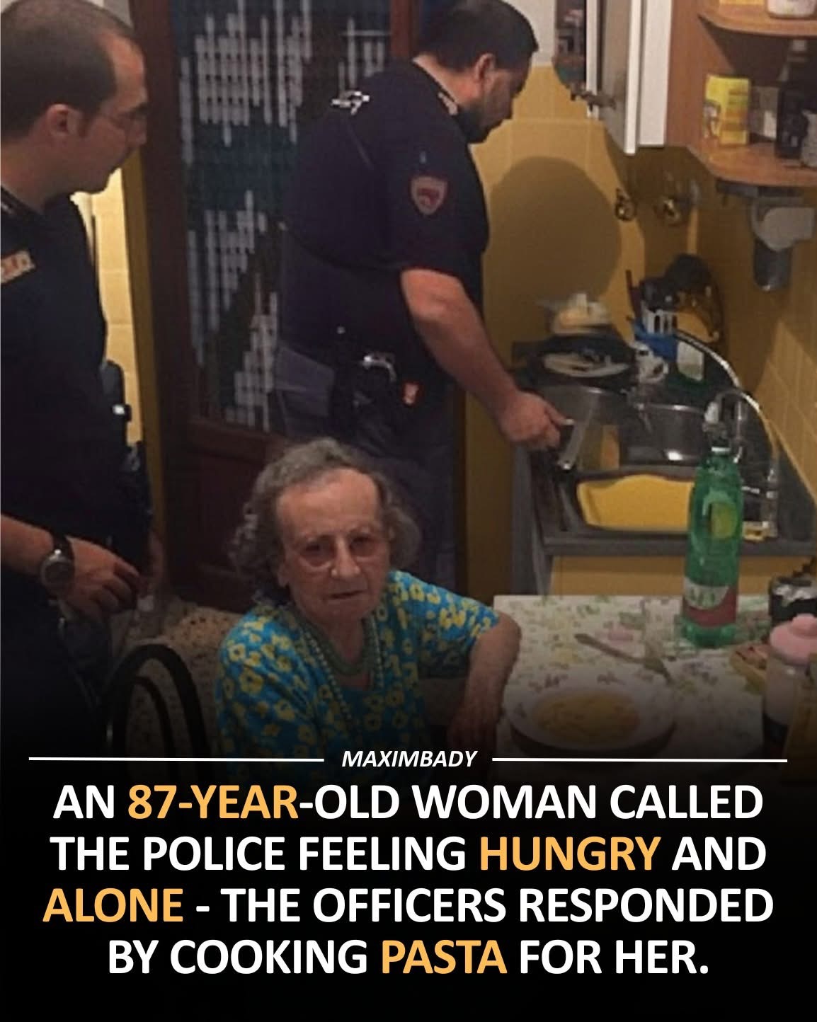 She called for help… but what she got was warmth, kindness, and a plate of pasta.
